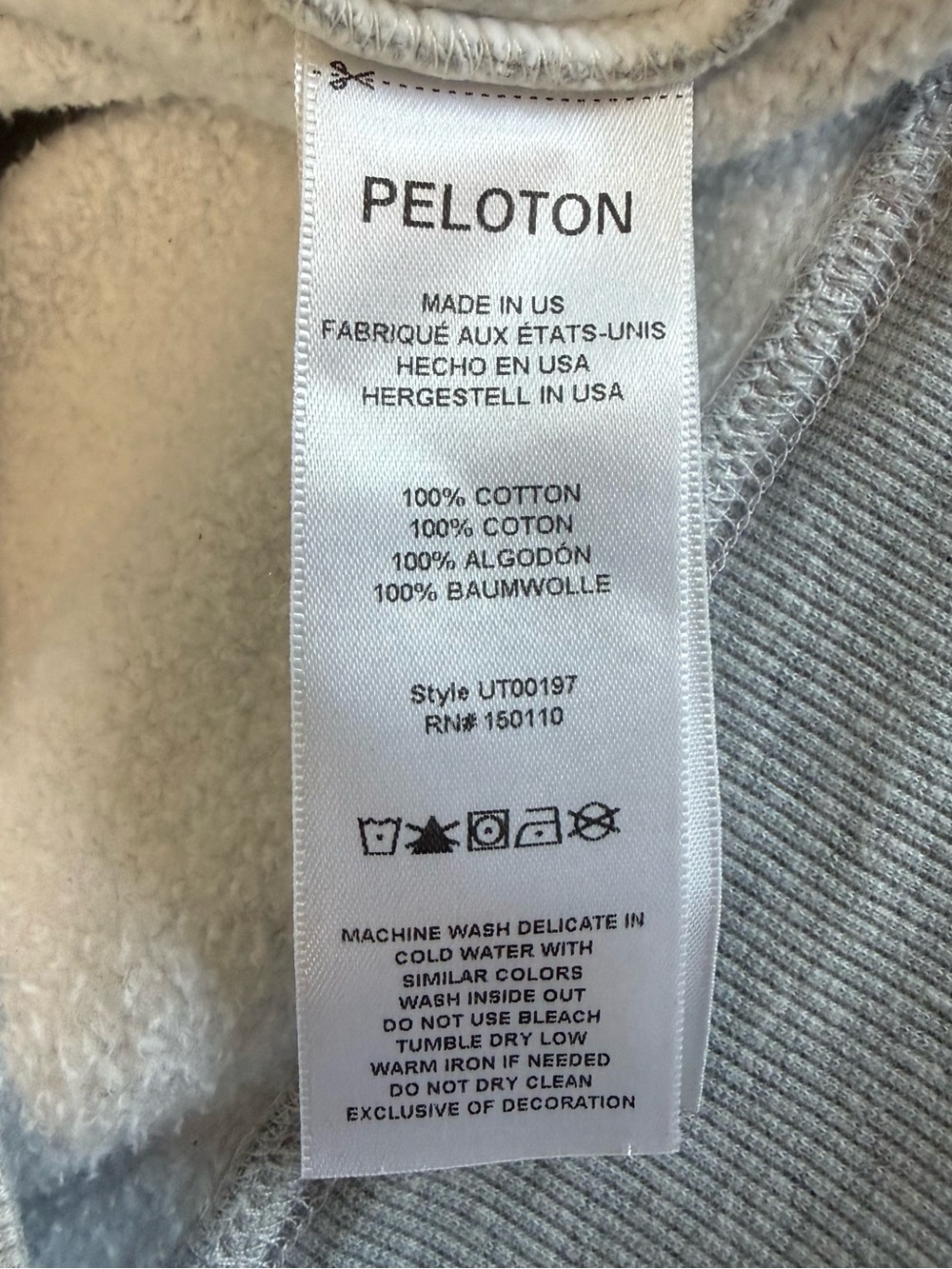 Peloton Limited Edition "Boob Check" Grey Hoodie Sweatshirt - Picture 8 of 10